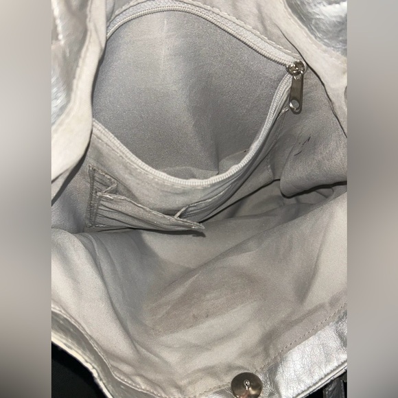 Y2K Baby Girl Heart Print Metallic Shoulder Tote Bag - Picture 8 of 9